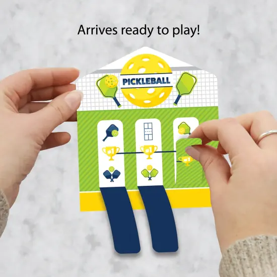 Big Dot of Happiness Let&rsquo;s Rally - Pickleball - Birthday or Retirement Party Game Pickle Cards - Pull Tabs 3-in-a-Row - Set of 12 {3}
