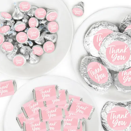 Big Dot of Happiness Pink Elegantly Simple - Guest Party Favors Candy Favor Sticker Kit - 304 Pieces {1}