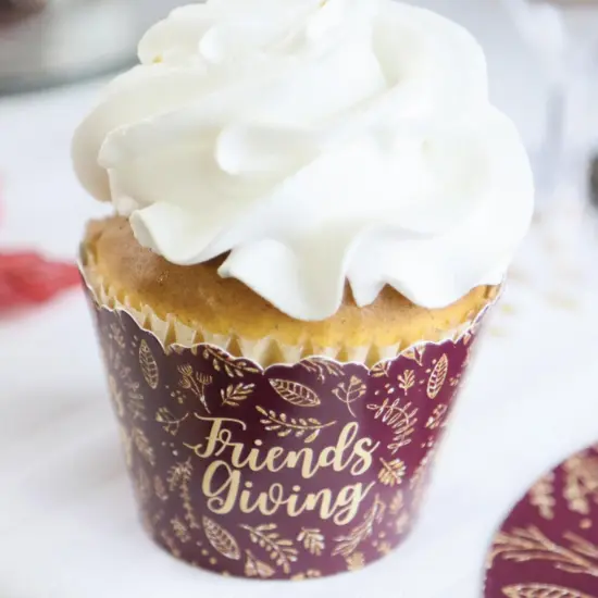 Big Dot of Happiness Elegant Thankful for Friends - Friendsgiving Thanksgiving Party Decorations - Party Cupcake Wrappers - Set of 12 {6}