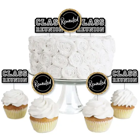 Big Dot of Happiness Reunited - Dessert Cupcake Toppers - School Class Reunion Party Clear Treat Picks - Set of 24 {1}