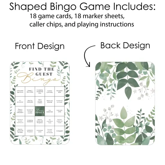 Big Dot of Happiness Boho Botanical Bride - Find the Guest Bingo Cards and Markers - Greenery Bridal Shower and Wedding Party Bingo Game - Set of 18 {4}