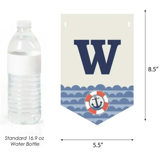 Big Dot of Happiness Ahoy - Nautical - Baby Shower Bunting Banner - Anchor Party Decorations - Welcome Baby {4}