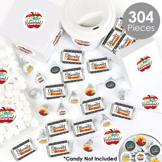 Big Dot of Happiness Teacher Retirement - Happy Retirement Party Candy Favor Sticker Kit - 304 Pieces {3}