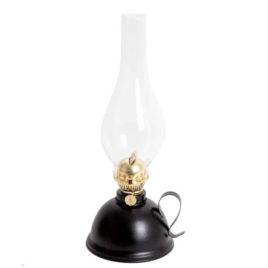 Lehman's Vintage Style Oil Lamp, Classic Nomad Model Burns Kerosene or Lamp Oil, Round Font with Curved Carrying Handle, Steel Burner, Glass Chimney and Wick for Non-Electric Lighting or Emergencies {1}