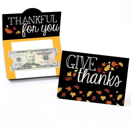 Big Dot of Happiness Give Thanks - Thanksgiving Party Money and Gift Card Holders - Set of 8 {1}