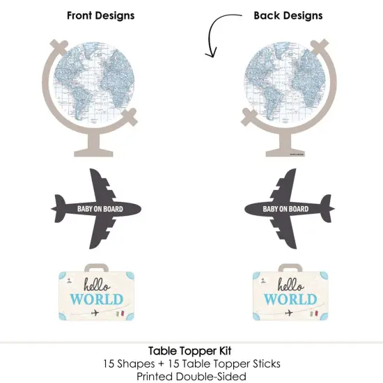 Big Dot of Happiness Precious Cargo - Blue - Boy Baby Shower Centerpiece Sticks - Table Toppers - Set of 15 {6}