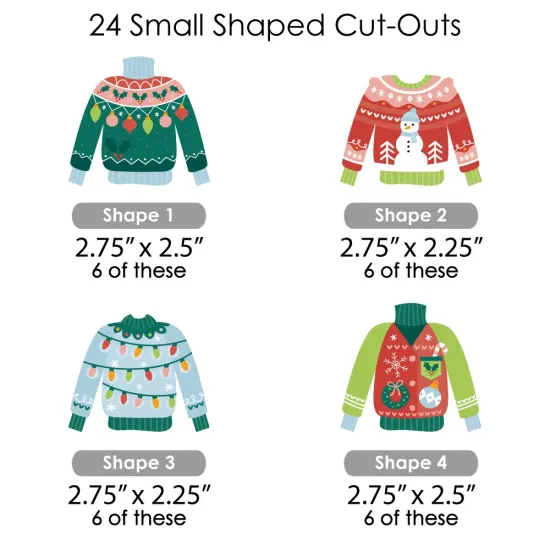 Big Dot of Happiness Colorful Christmas Sweaters - Ugly Sweater Holiday Party DIY Decorations - Clothespin Garland Banner - 44 Pieces {7}