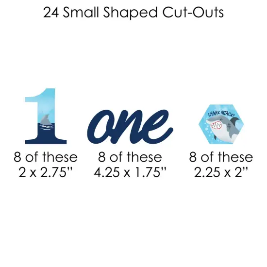Big Dot of Happiness 1st Birthday Shark Zone - Jawsome Shark First Birthday Party DIY Decorations - Clothespin Garland Banner - 44 Pieces {7}