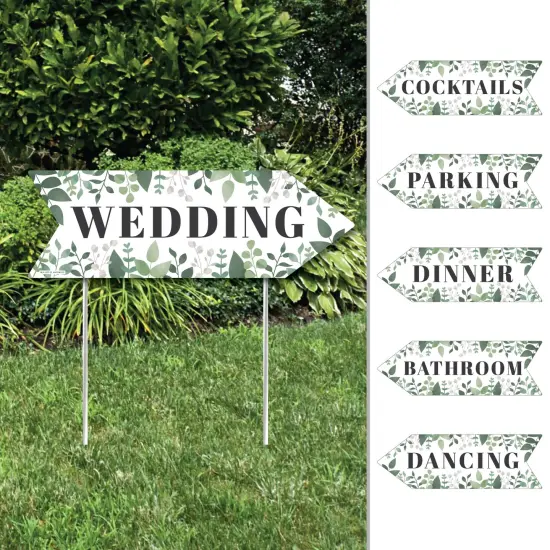 Big Dot of Happiness Boho Botanical Bride Wedding - Arrow Greenery Wedding Direction Signs - Double Sided Outdoor Yard Signs - Set of 6 {1}