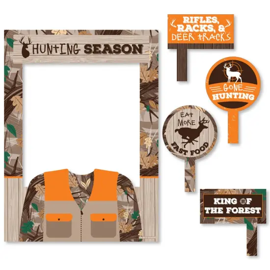 Big Dot of Happiness Gone Hunting - Deer Hunting Camo Baby Shower or Birthday Party Photo Booth Picture Frame and Props - Printed on Sturdy Material {7}