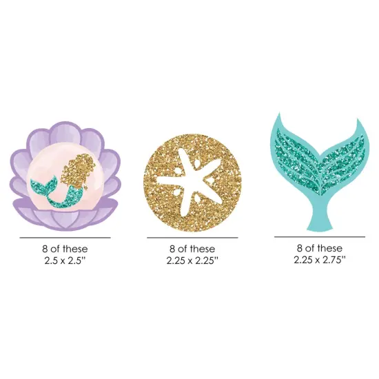 Big Dot of Happiness Let's Be Mermaids - DIY Shaped Baby Shower or Birthday Party Cut-Outs - 24 Count {3}
