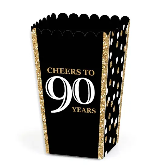 Big Dot of Happiness Adult 90th Birthday - Gold - Birthday Party Favor Popcorn Treat Boxes - Set of 12 {1}