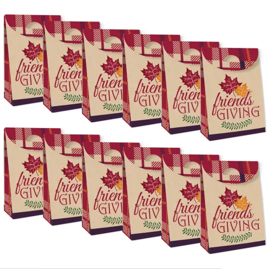 Big Dot of Happiness Friends Thanksgiving Feast - Friendsgiving Gift Favor Bags - Party Goodie Boxes - Set of 12 {6}