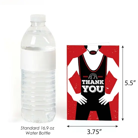 Big Dot of Happiness Own the Mat - Wrestling - Birthday Party or Wrestler Party Thank You Cards (8 Count) {4}