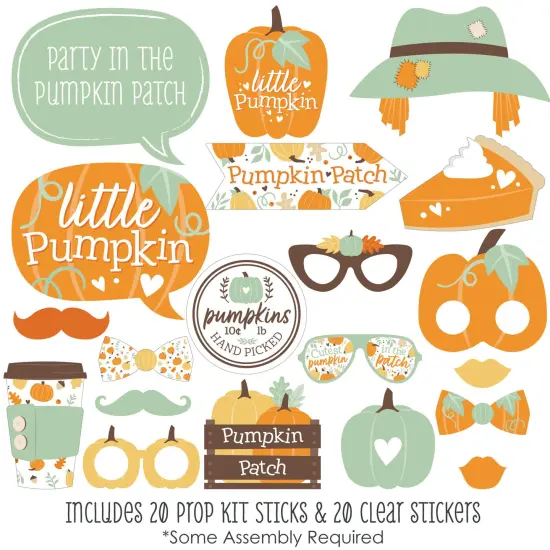 Big Dot of Happiness Little Pumpkin - Fall Birthday Party or Baby Shower Photo Booth Props Kit - 20 Count {3}