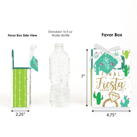 Big Dot of Happiness Final Fiesta - Last Fiesta Bachelorette Party Favor Boxes - Set of 12 {3}