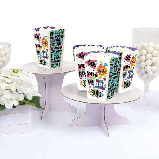Big Dot of Happiness Through the Decades - 50s, 60s, 70s, 80s, and 90s Party Favor Popcorn Treat Boxes - Set of 12 {4}