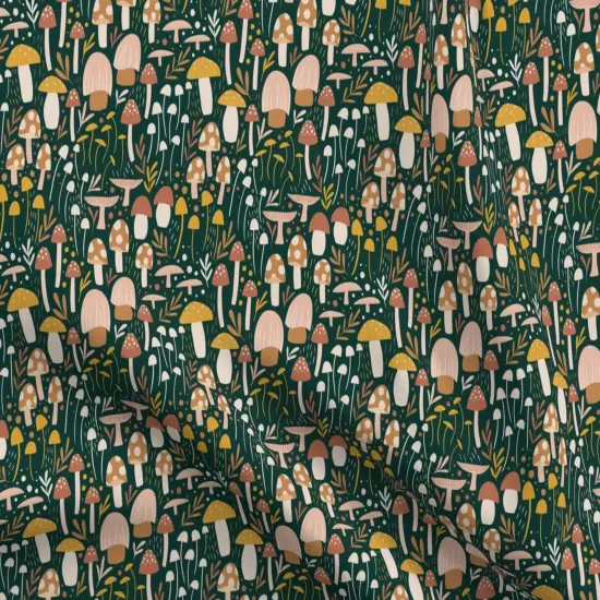Various Fabrics by the Yard or Fat Quarter Nature Woodland Modern Children Hand-Drawn Small Scale mushrooms Mushroom s Botanical Toadstools Micro Fields Boho Custom Printed Fabric by Spoonflower {5}