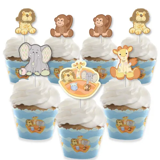 Big Dot of Happiness Noah's Ark - Cupcake Decoration - Baby Shower Cupcake Wrappers and Treat Picks Kit - Set of 24 {1}