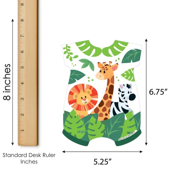 Big Dot of Happiness Jungle Party Animals - Picture Bingo Cards and Markers - Safari Zoo Animal Baby Shower Shaped Bingo Game - Set of 18 {6}