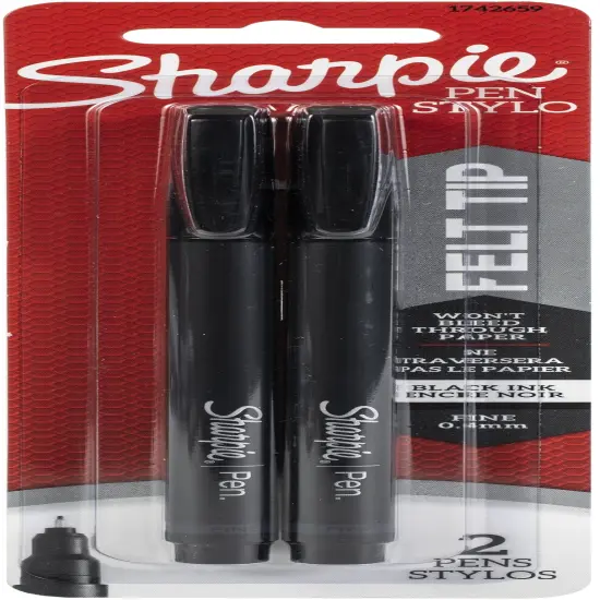 Sharpie Fine Point Writing Pens 2/Pkg-Black {1}