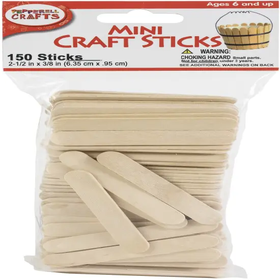 Pepperell Crafts Mini Craft Sticks 150/Pkgs-2.5"X0.375" {1}