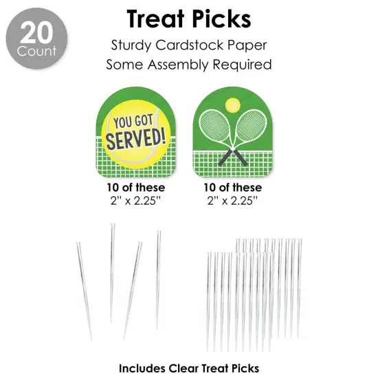 Big Dot of Happiness You Got Served - Tennis - Baby Shower or Tennis Ball Birthday Party Favors and Cupcake Kit - Fabulous Favor Party Pack - 100 Pc {7}