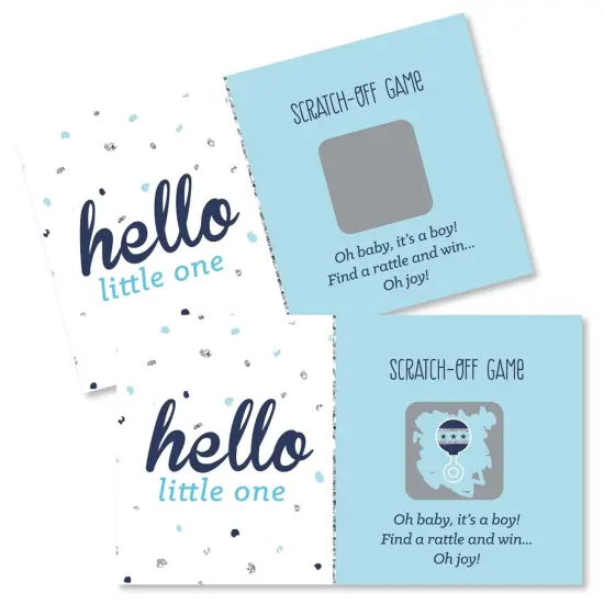 Big Dot of Happiness Hello Little One - Blue and Silver - Boy Baby Shower Game Scratch Off Cards - 22 Count {1}