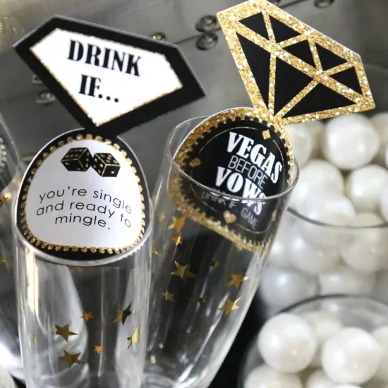 Big Dot of Happiness Drink If Game - Vegas Before Vows - Las Vegas Bridal Shower or Bachelorette Party Game - 24 Count {6}