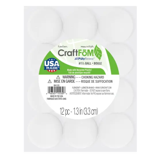 FloraCraft CraftFoM Ball 12/Pkg-1.3" {1}