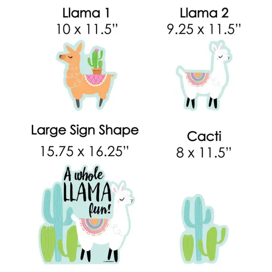 Big Dot of Happiness Whole Llama Fun - Yard Sign & Outdoor Lawn Decorations - Llama Fiesta Baby Shower or Birthday Party Yard Signs - Set of 8 {7}