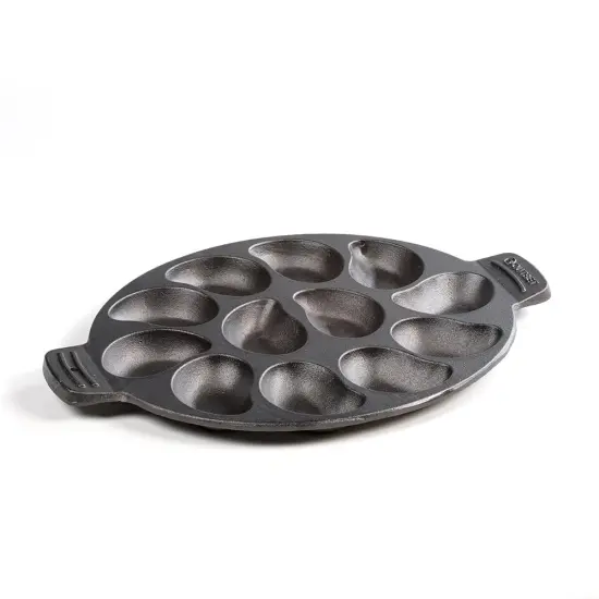 Fox Run 76225 Pre-Seasoned Cast Iron Oyster Grill Pan Non-Stick Serves 12 {1}