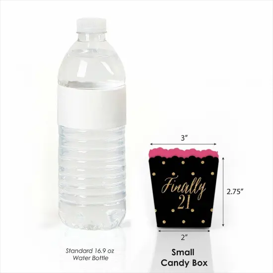 Big Dot of Happiness Finally 21 Girl - 21st Birthday - Party Mini Favor Boxes - Birthday Party Treat Candy Boxes - Set of 12 {3}