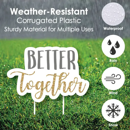 Big Dot of Happiness Happy Anniversary - Yard Sign and Outdoor Lawn Decorations - Gold and Silver Wedding Anniversary Yard Signs - Set of 8 {4}