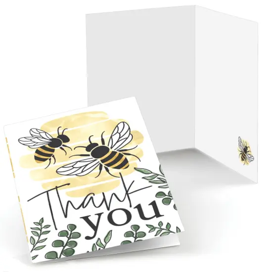 Big Dot of Happiness Little Bumblebee - Bee Baby Shower or Birthday Party Thank You Cards (8 count) {1}