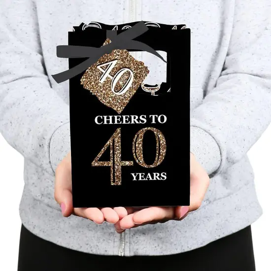 Big Dot of Happiness Adult 40th Birthday - Gold - Birthday Party Favor Boxes - Set of 12 {6}