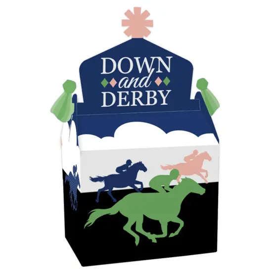 Big Dot of Happiness Kentucky Horse Derby - Treat Box Party Favors - Horse Race Party Goodie Gable Boxes - Set of 12 {1}