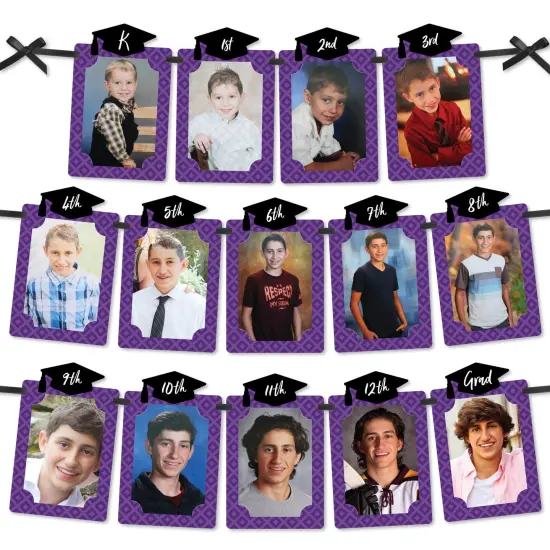 Big Dot of Happiness Purple Grad - Best is Yet to Come - DIY Purple Graduation Party Decor - K-12 School Picture Display - Photo Banner {1}