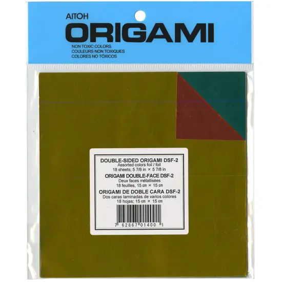 Aitoh Origami Paper 5.875"X5.875" 18/Pkg-Assorted Foil/Foil Double-Sided {1}