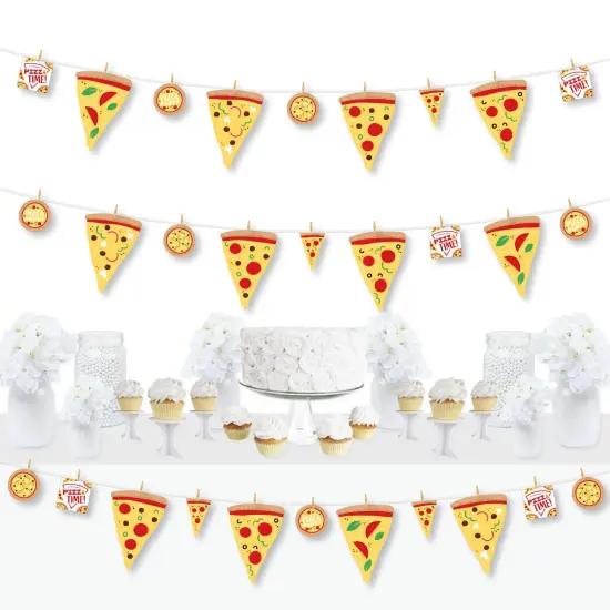Big Dot of Happiness Pizza Party Time - Baby Shower or Birthday Party DIY Decorations - Clothespin Garland Banner - 44 Pieces {1}