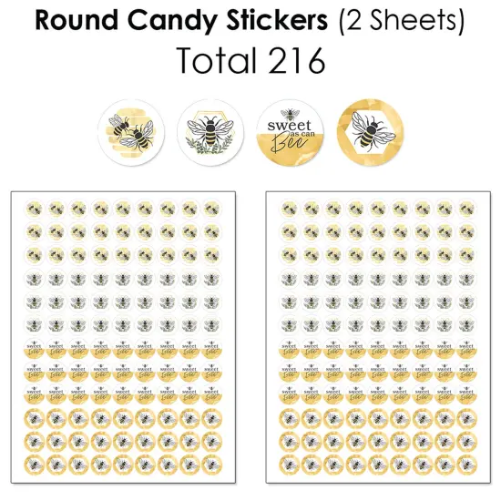 Big Dot of Happiness Little Bumblebee - Bee Baby Shower or Birthday Party Candy Favor Sticker Kit - 304 Pieces {6}