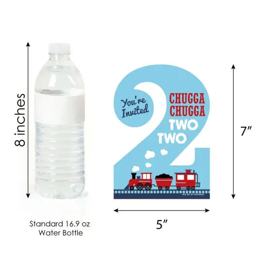 Big Dot of Happiness 2nd Birthday Railroad Party Crossing - Shaped Fill-in Invites - Second Birthday Party Invite Cards with Envelopes - Set of 12 {6}