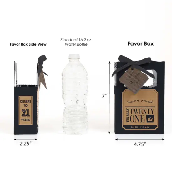 Big Dot of Happiness Finally 21 - 21st Birthday - Party Favor Boxes - Set of 12 {3}