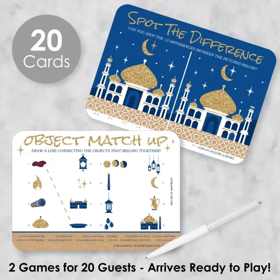 Big Dot of Happiness Ramadan - 2-in-1 Eid Mubarak Party Cards - Activity Duo Games - Set of 20 {3}