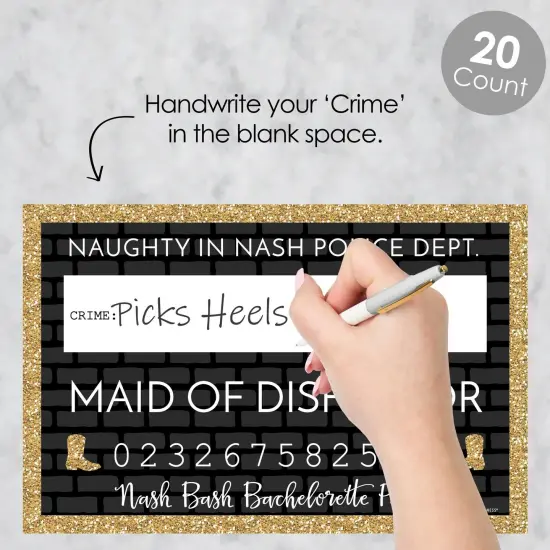 Big Dot of Happiness Nash Bash - Nashville Bachelorette Party Mug Shots - Photo Booth Props Mugshot Signs - 20 Count {3}
