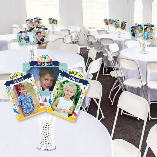 Big Dot of Happiness Back to School - First Day of School Classroom Decorations Picture Centerpiece Sticks - Photo Table Toppers - 15 Pieces {4}
