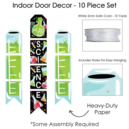Big Dot of Happiness Scientist Lab - Hanging Vertical Paper Door Banners - Baby Shower Birthday Party Wall Decor Kit - Indoor Door Decor {6}
