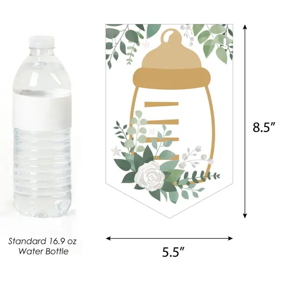 Big Dot of Happiness Boho Botanical Baby - Greenery Baby Shower Bunting Banner - Party Decorations - Welcome Baby {3}