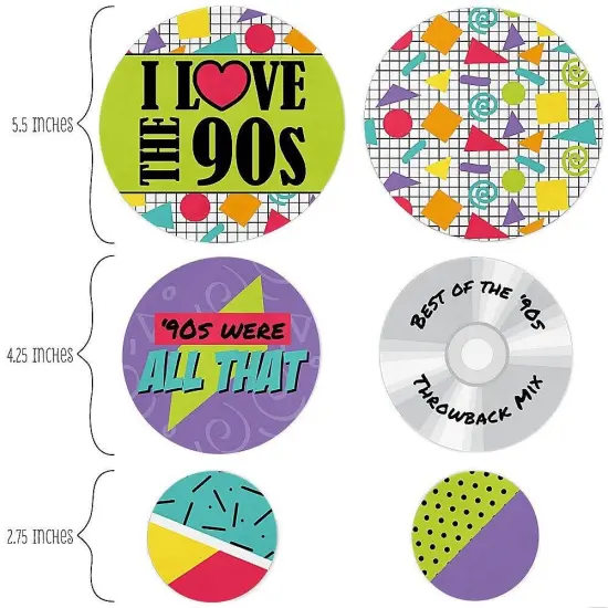 Big Dot of Happiness 90's Throwback - 1990s Party Giant Circle Confetti - Party Decorations - Large Confetti 27 Count {3}