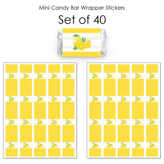 Big Dot of Happiness So Fresh - Lemon - Mini Candy Bar Wrapper Stickers - Citrus Lemonade Party Small Favors - 40 Count {4}